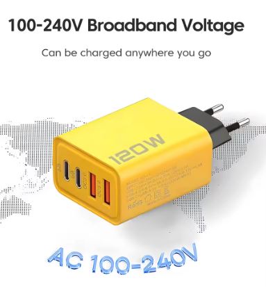 40W 4 Port Fast Charging Adapter – USB Multi Port Charger for Mobile, iPhone & Android (Quick Charge)