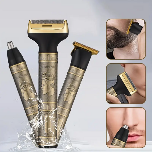 3 in 1 Rechargeable Hair Trimmer for Men | Beard, Nose & Body Grooming Kit