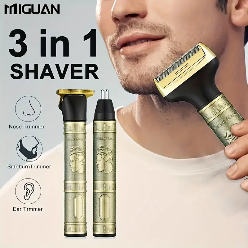 3 in 1 Rechargeable Hair Trimmer for Men | Beard, Nose & Body Grooming Kit