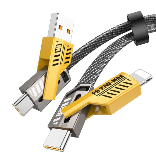 4 in 1 Fast Charging Cable – Multi USB Cable for iPhone, Android, Type C & Micro USB | Fast Charge Data Cable