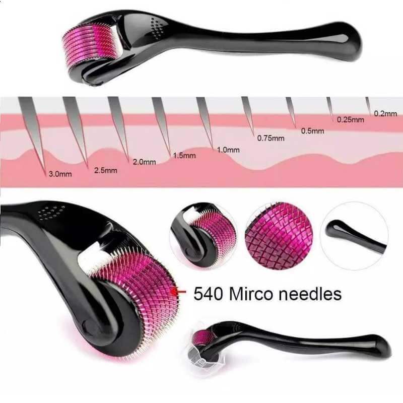 Derma Roller 0.5mm – Hair Growth, Beard Growth & Skin Microneedling Tool (540 Needles)