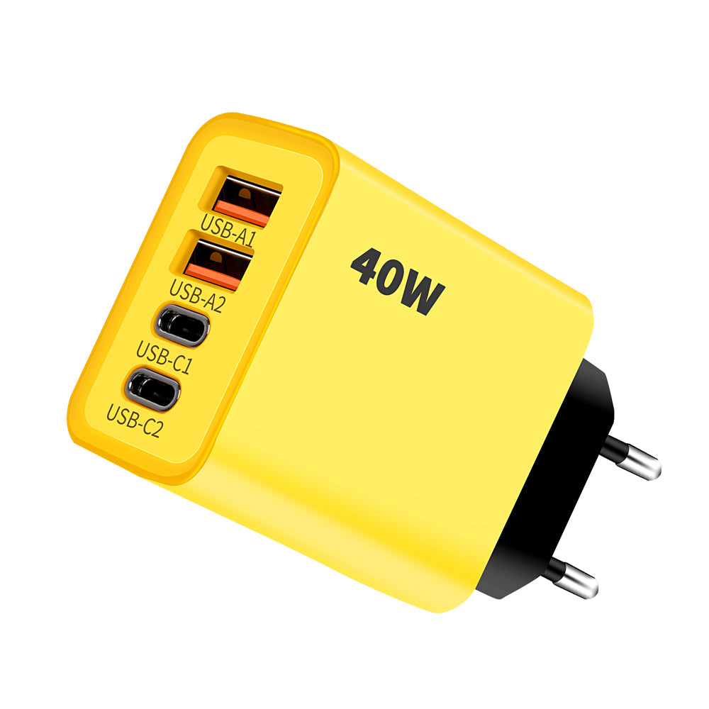 40W 4 Port Fast Charging Adapter – USB Multi Port Charger for Mobile, iPhone & Android (Quick Charge)
