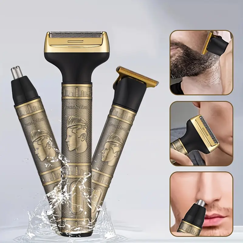 3 in 1 Rechargeable Hair Trimmer for Men | Beard, Nose & Body Grooming Kit