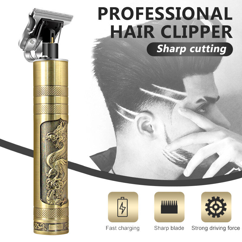 Vintage T9 Professional Hair Trimmer for Men – Rechargeable Beard & Hair Clipper